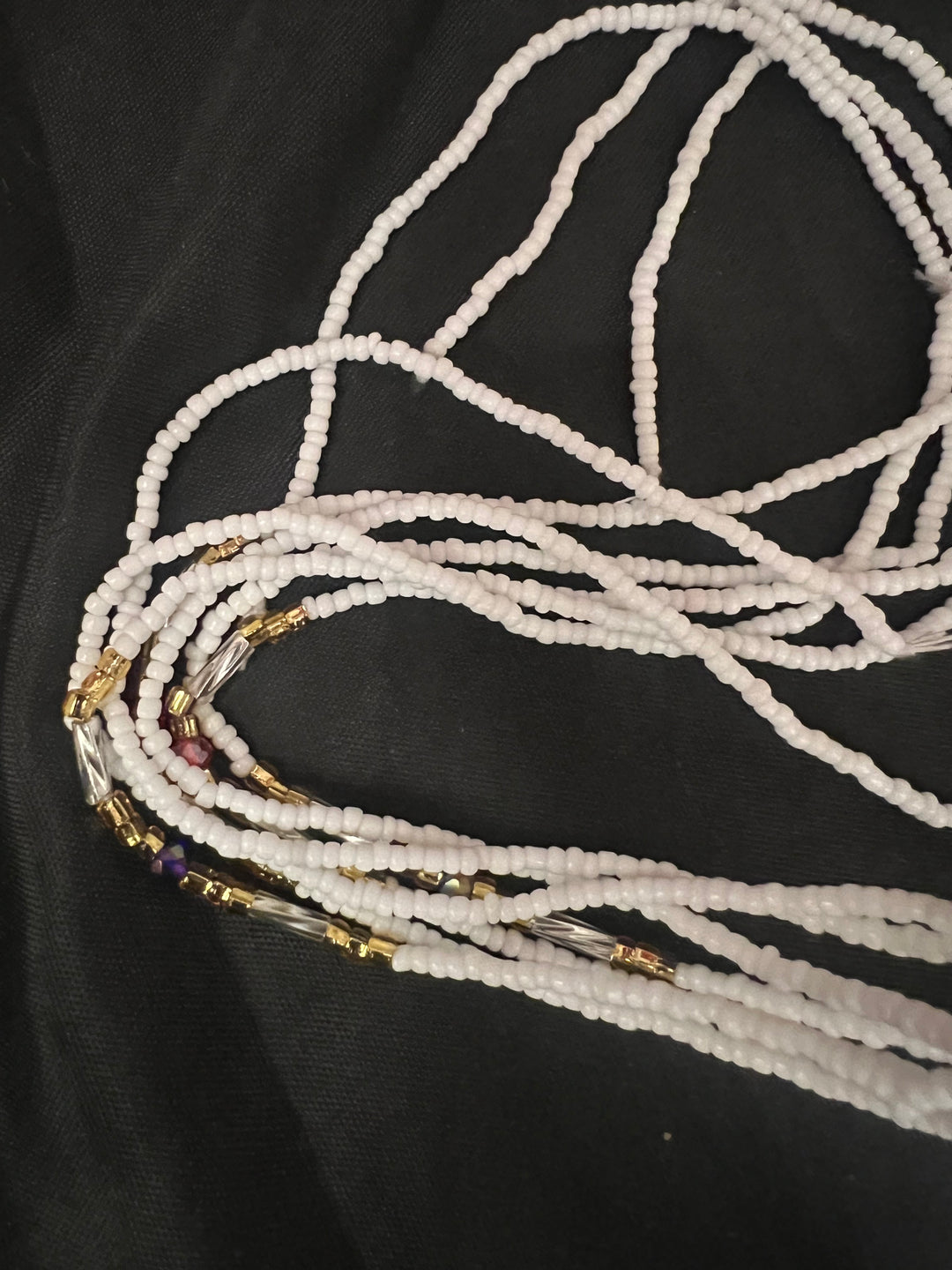 White gold waist beads
