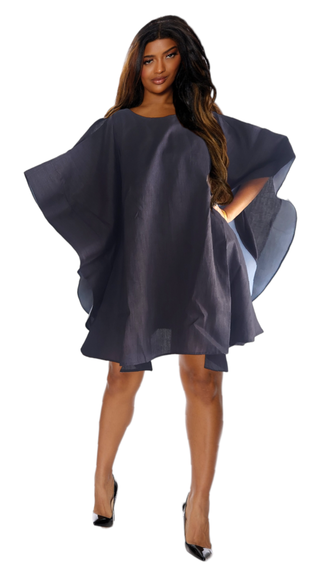 Serwaa Batwing Top/Dress Black