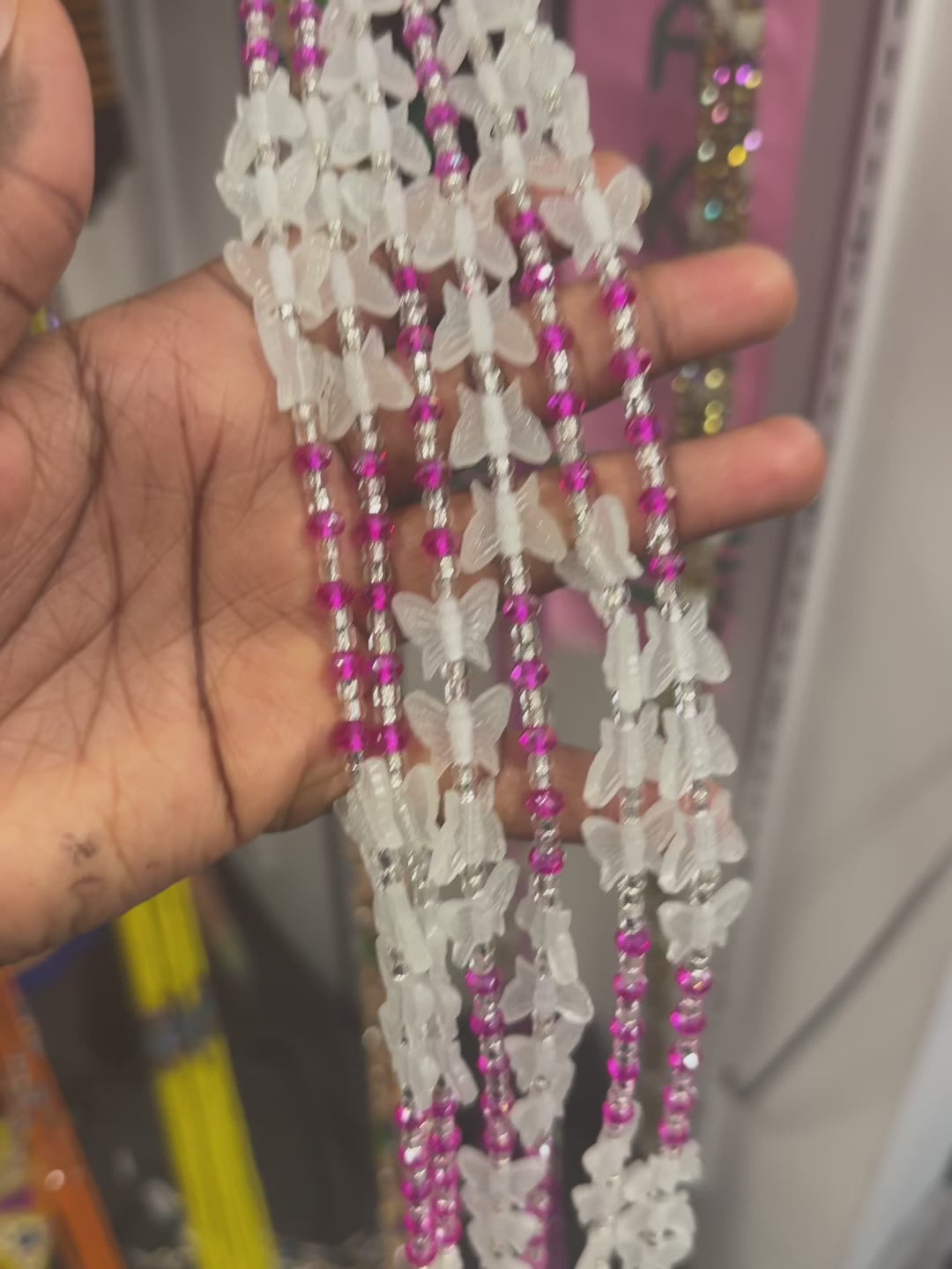 Glow in the dark butterfly waist beads