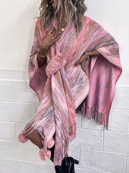 Secured Fringe Hem Poncho