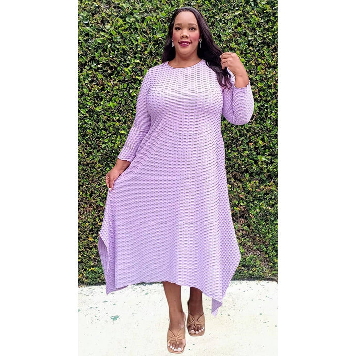 PLUS SIZE JAQUARD MIDI DRESS