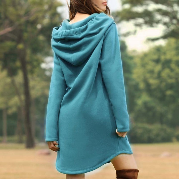 Hooded pocket sweatshirt dress