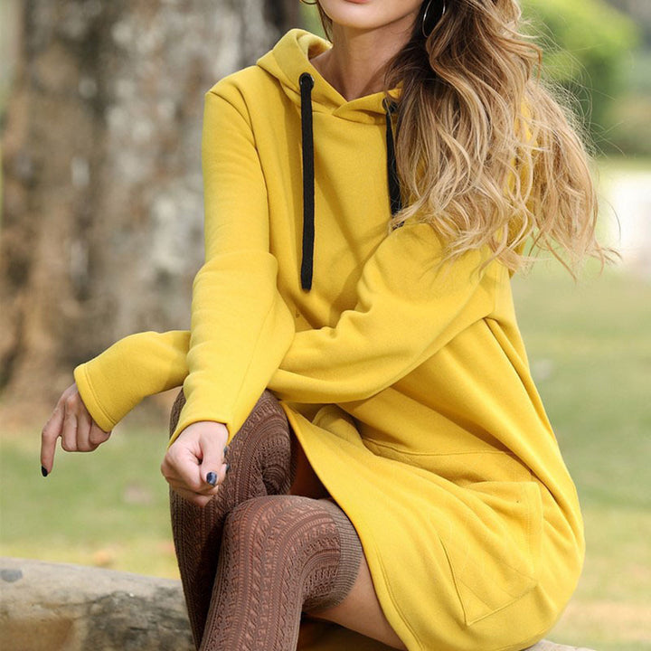 Hooded pocket sweatshirt dress