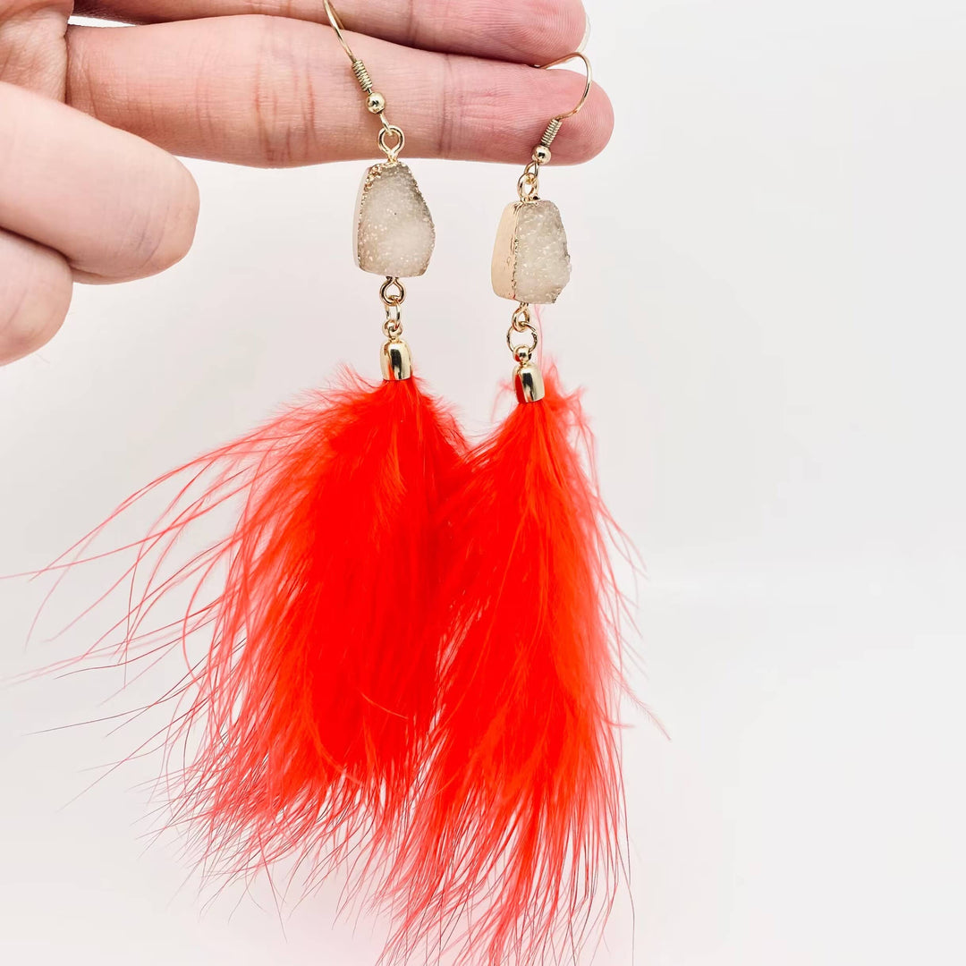 Feather Pendant Earrings