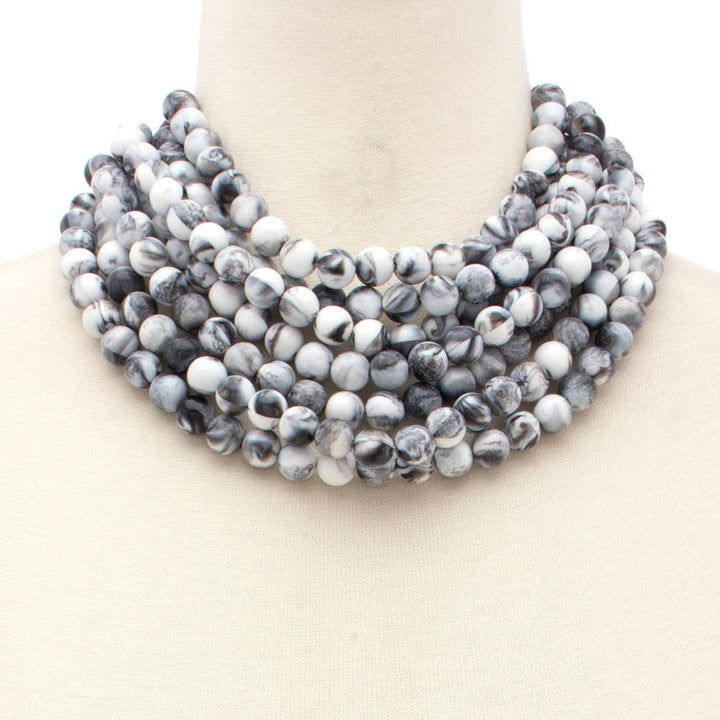 *BEST* NEW BELLA CHUNKY BEADED LAYERED MAGNETIC NECKLACE