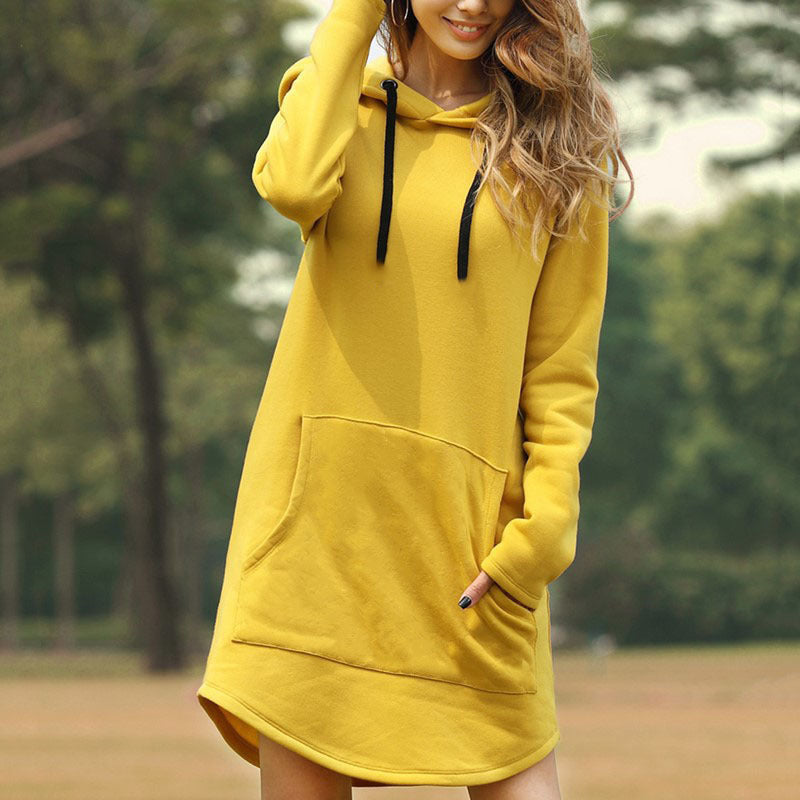 Hooded pocket sweatshirt dress