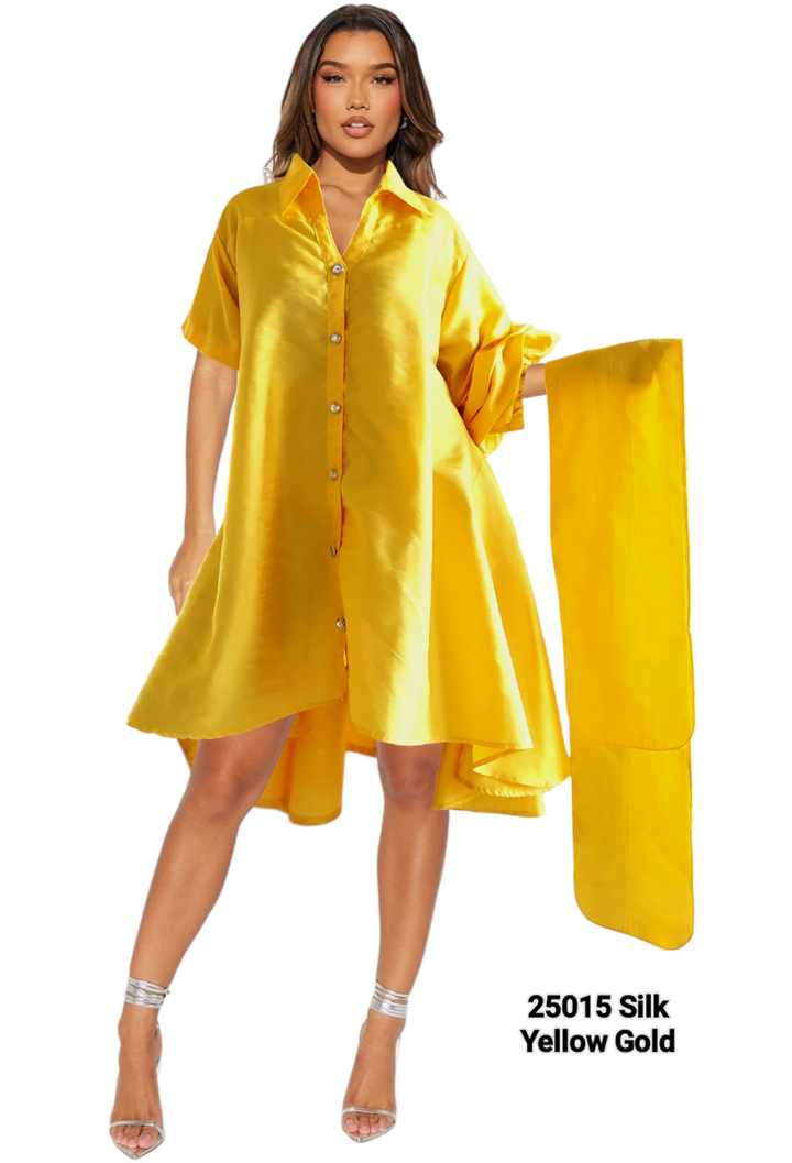 Errama Swing Shirt/Dress- Yellow Gold