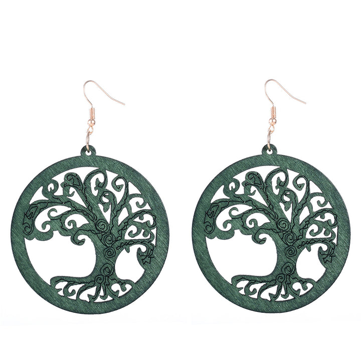 Tree of Life Wood Earrings