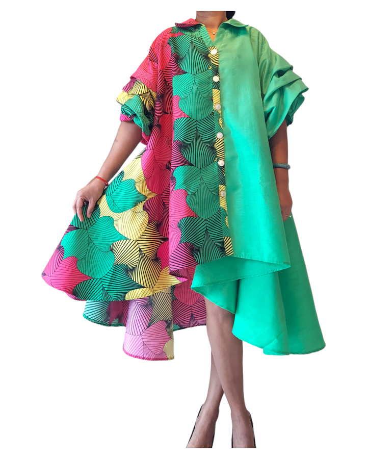 Errama Swing Shirt/ Dress Split Green