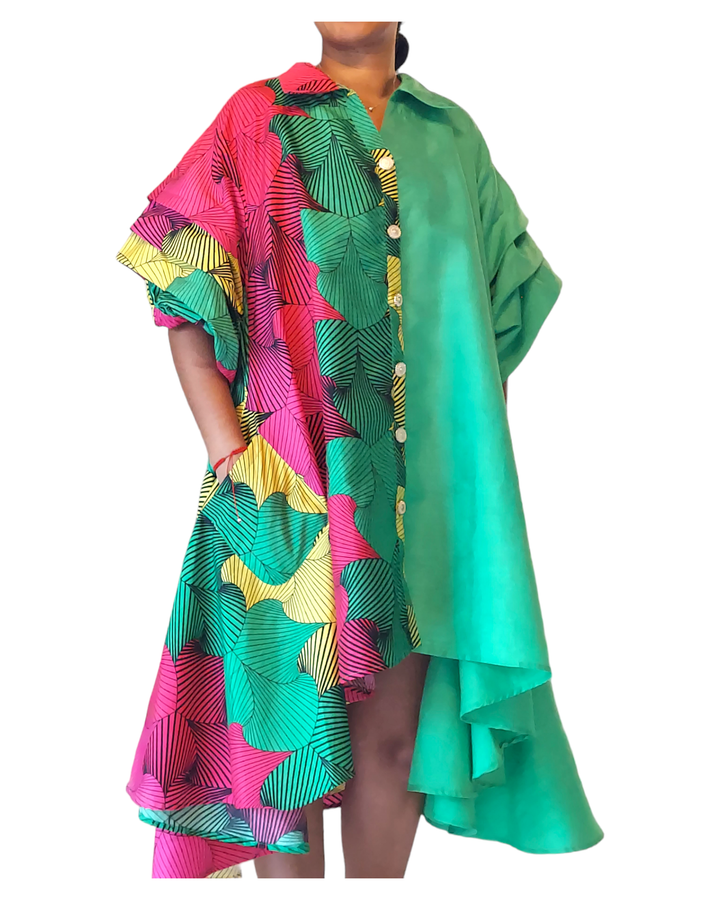 Errama Swing Shirt/ Dress Split Green