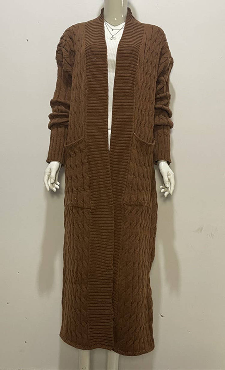 CT037 Cozy Plus Size Long Knit Sweater Coat