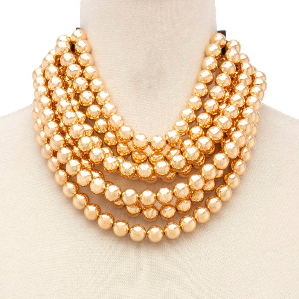 *BEST* NEW BELLA CHUNKY BEADED LAYERED MAGNETIC NECKLACE