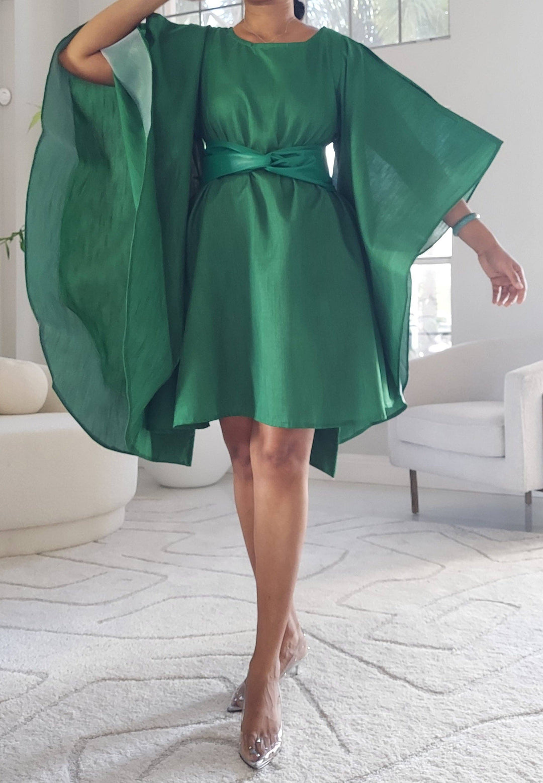 Serwaa Batwing Top/Dress Green