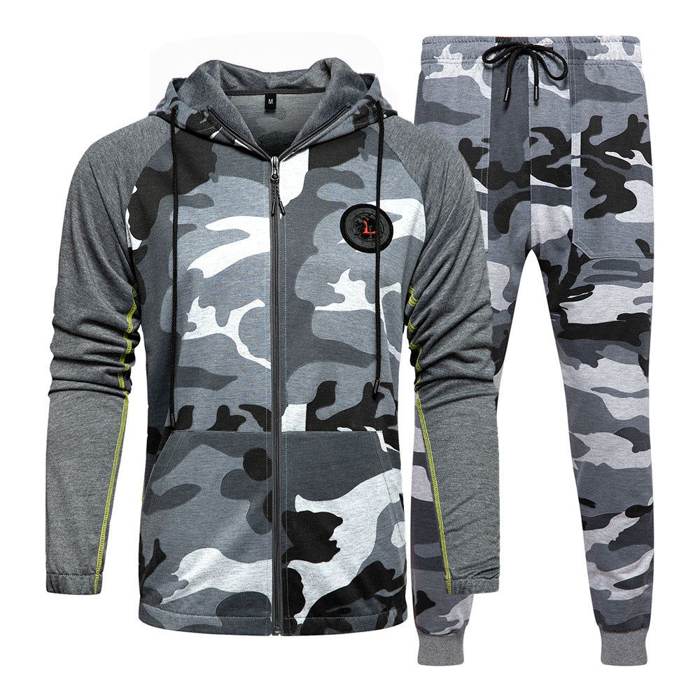 Hooded camouflage suit