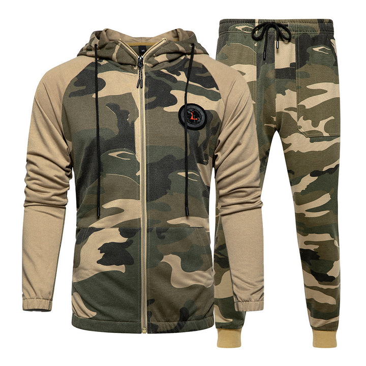 Hooded camouflage suit