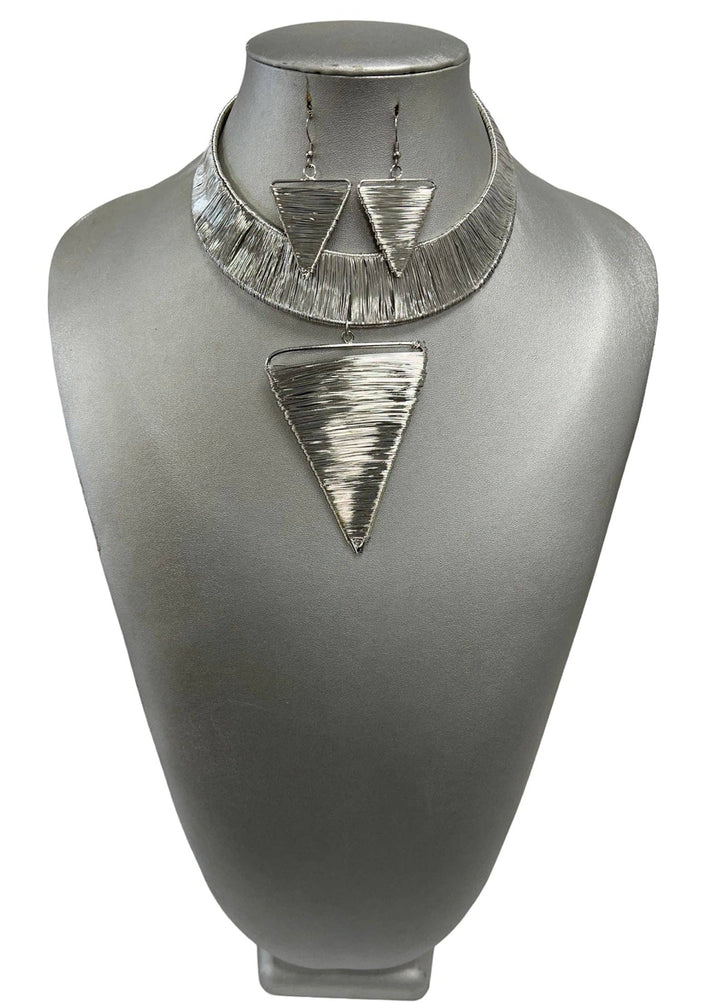Women's Choker Necklace Set with Cuff Back