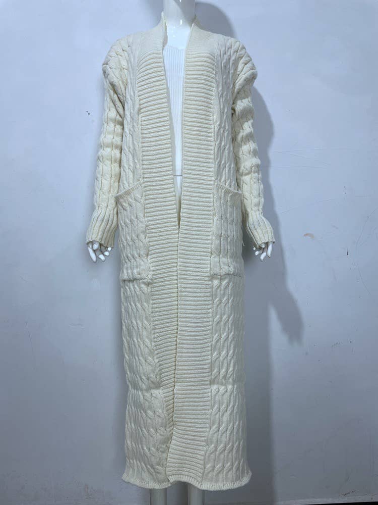 CT037 Cozy Plus Size Long Knit Sweater Coat