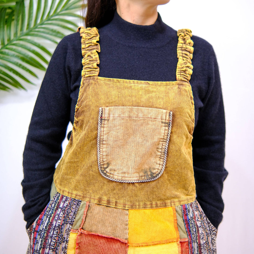 Pippi Patchwork Corduroy Overalls