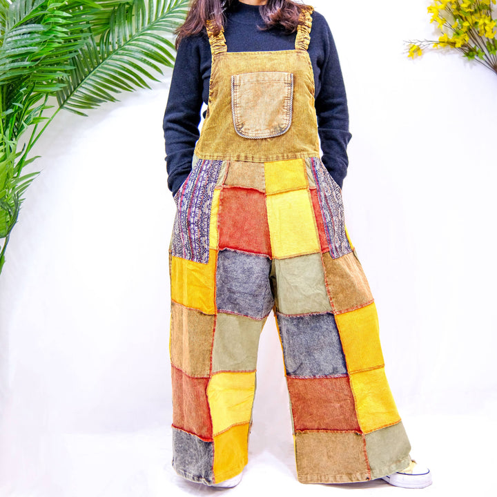 Pippi Patchwork Corduroy Overalls