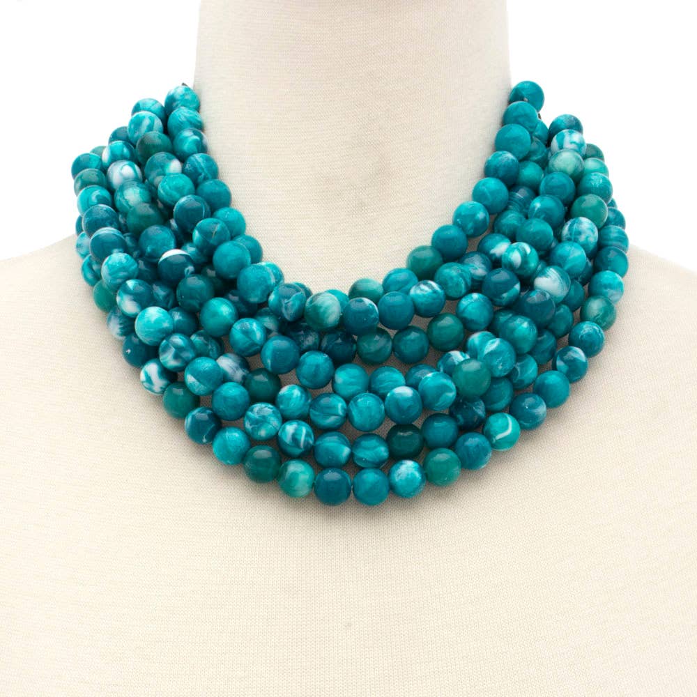 *BEST* NEW BELLA CHUNKY BEADED LAYERED MAGNETIC NECKLACE