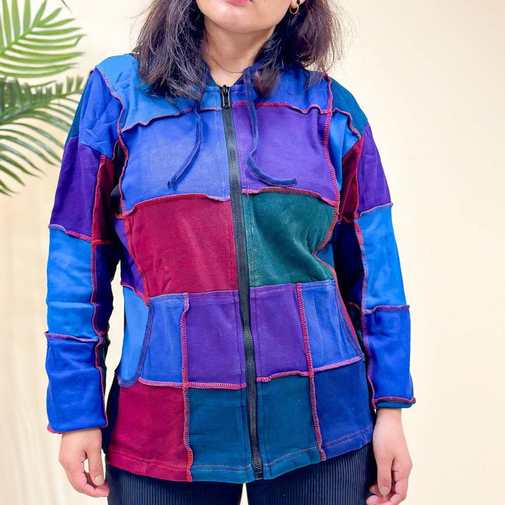 Patchwork Hooded Unisex Jacket