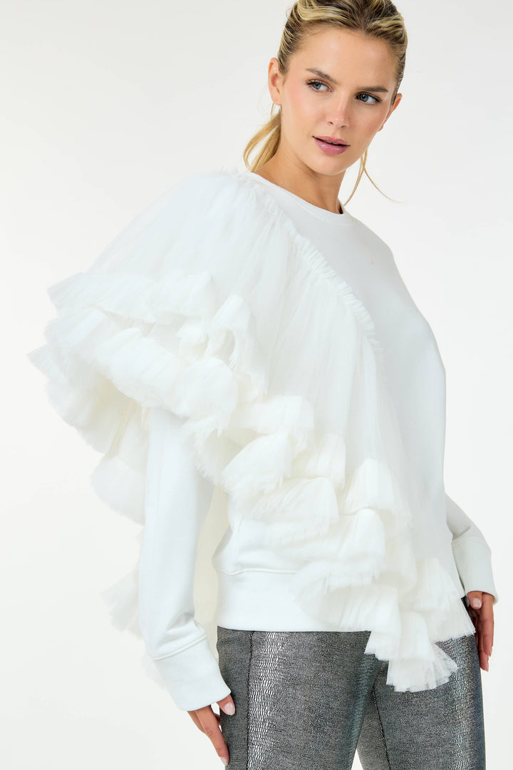 Draped Tulle Sweater