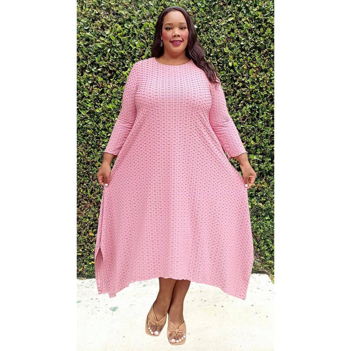 PLUS SIZE JAQUARD MIDI DRESS