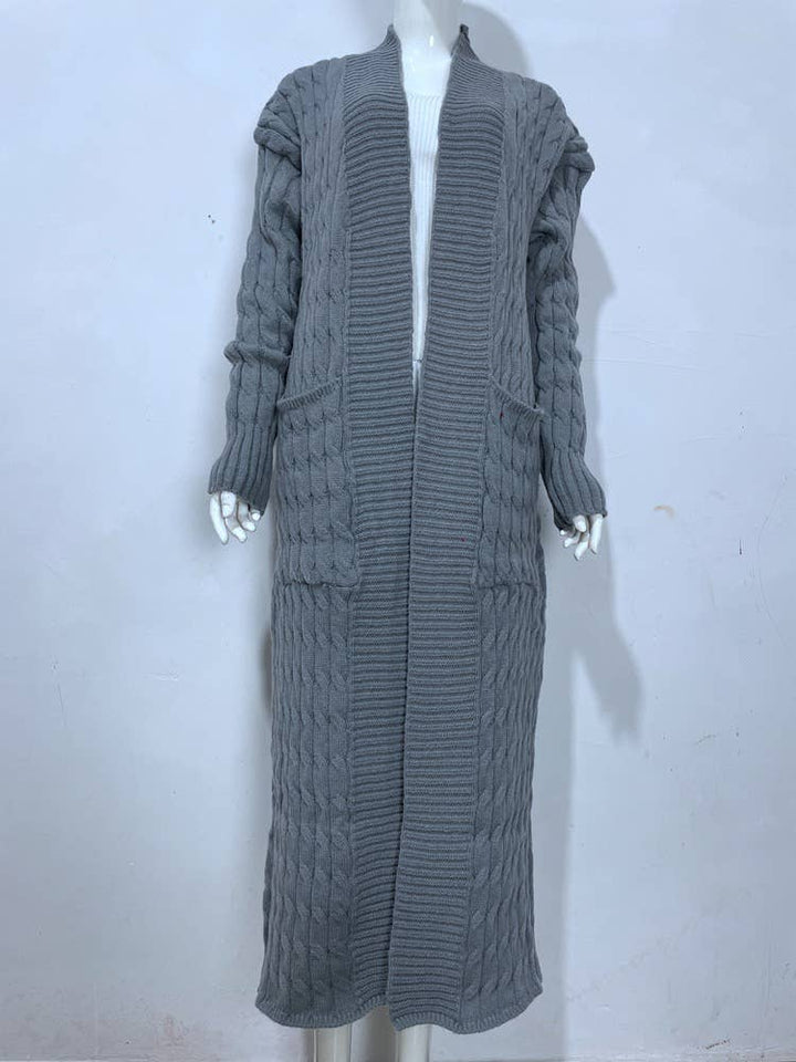 CT037 Cozy Plus Size Long Knit Sweater Coat