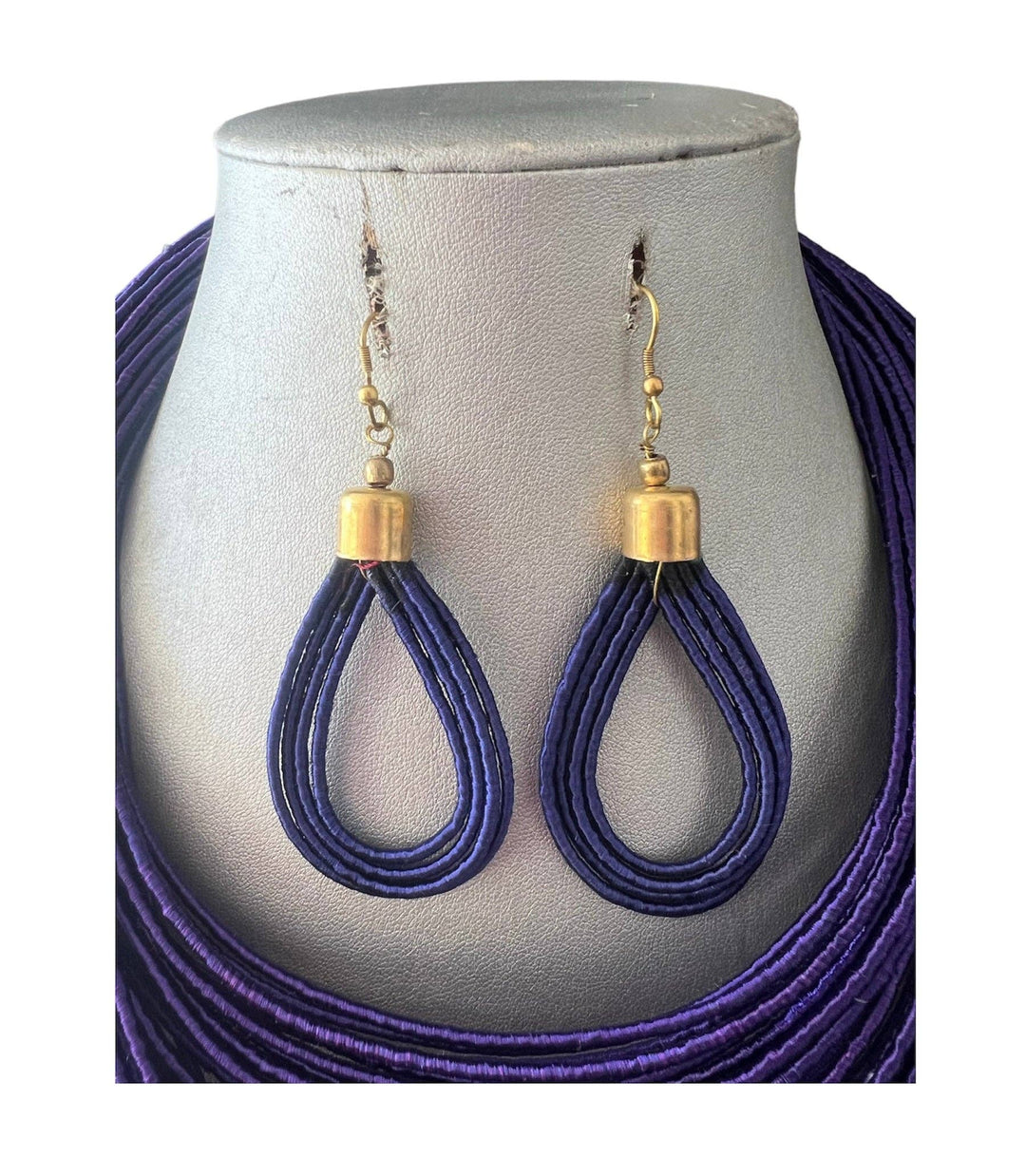 Women's Solid Multiple Layer Necklace and Earring Set