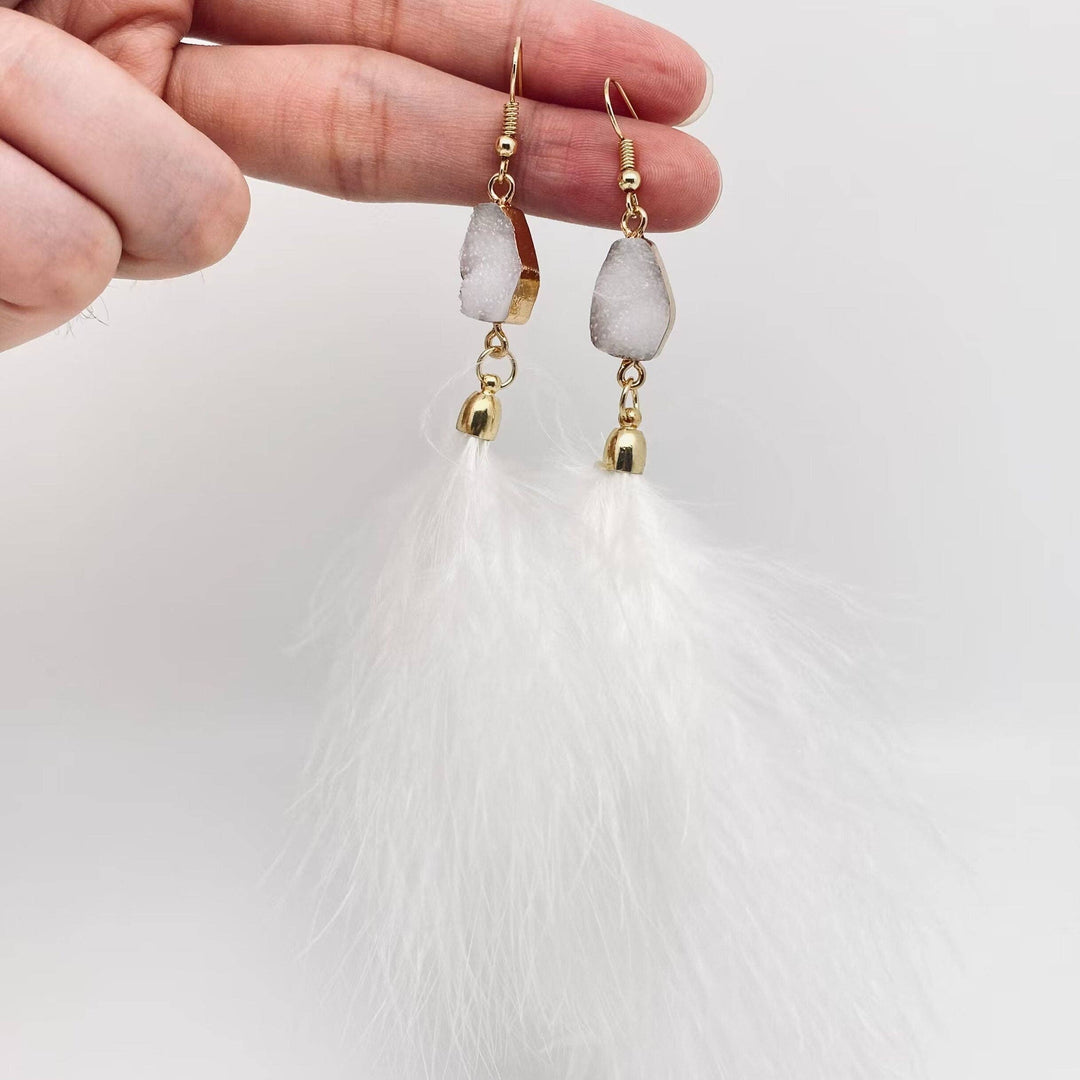 Feather Pendant Earrings