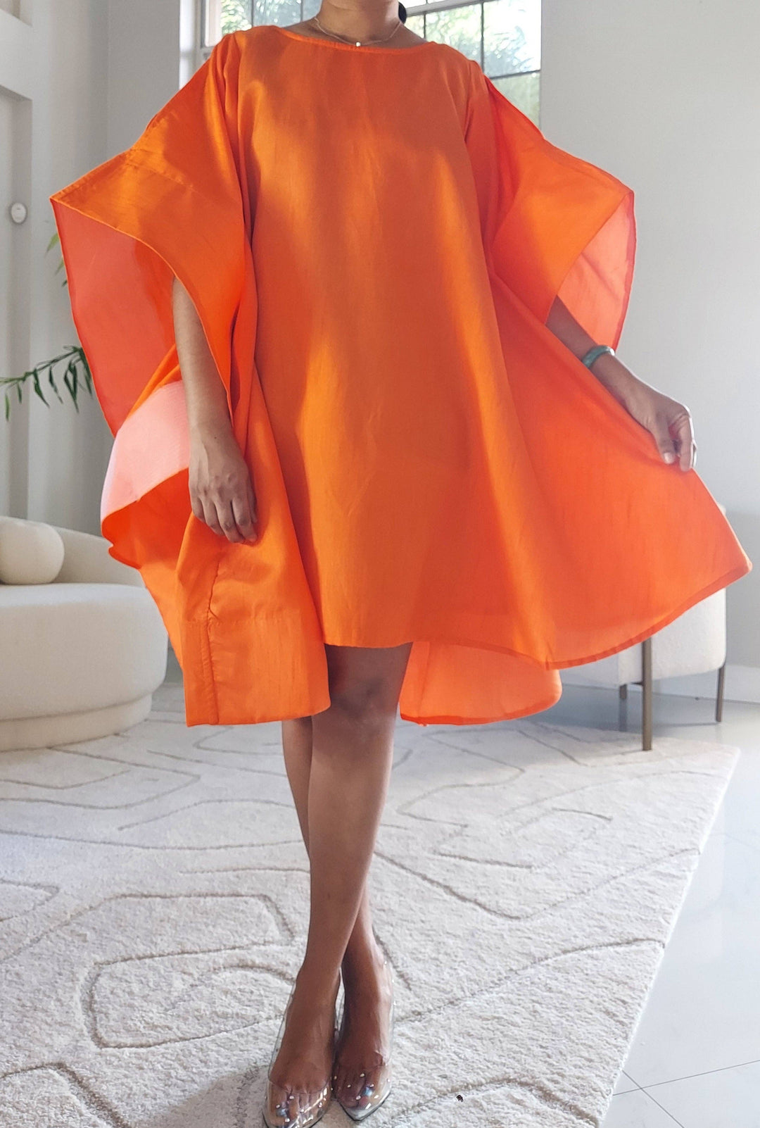 Serwaa Batwing Top/Dress Orange