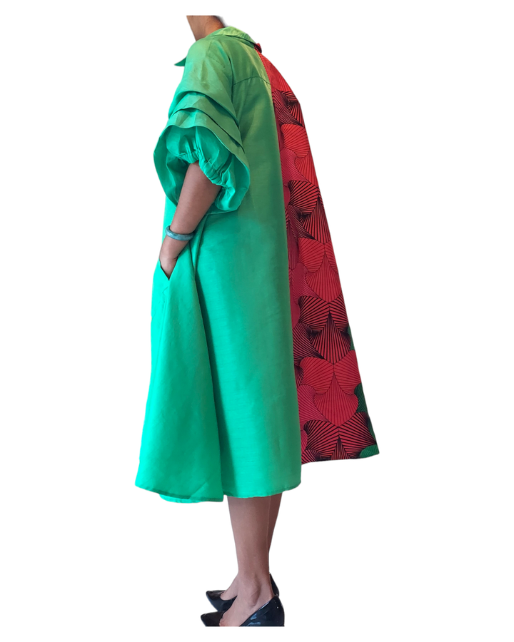 Errama Swing Shirt/ Dress Split Green