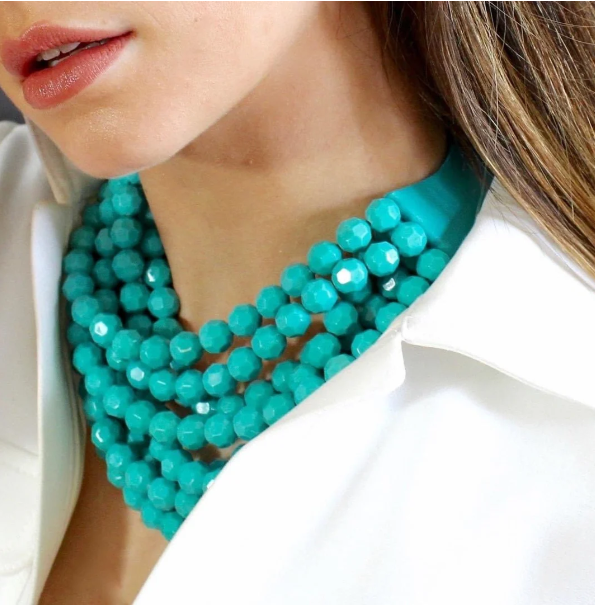 *BEST* NEW BELLA CHUNKY BEADED LAYERED MAGNETIC NECKLACE