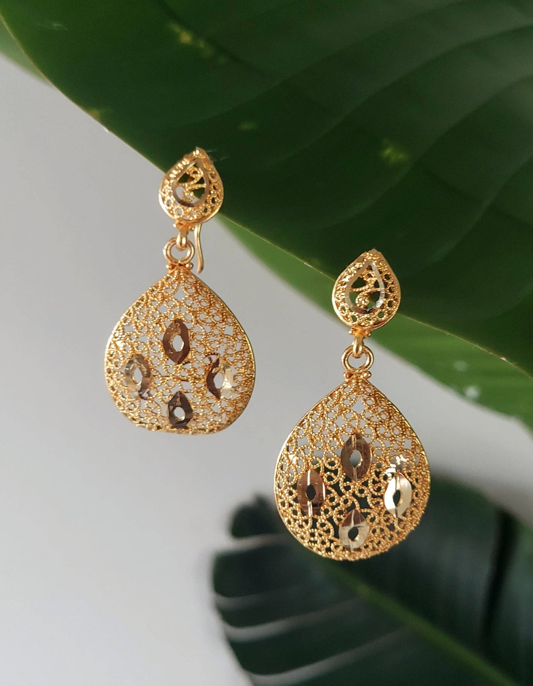 Gold  Droplet Earrings A