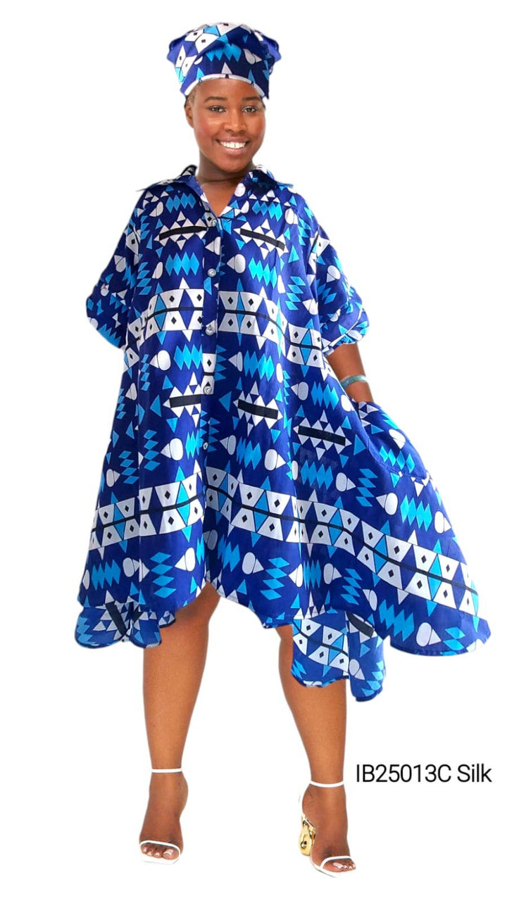 Errama Swing Shirt/Dress Blue Print