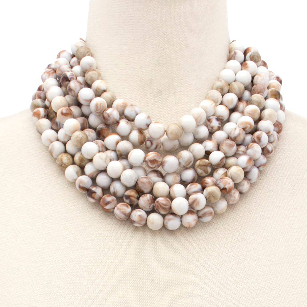 *BEST* NEW BELLA CHUNKY BEADED LAYERED MAGNETIC NECKLACE