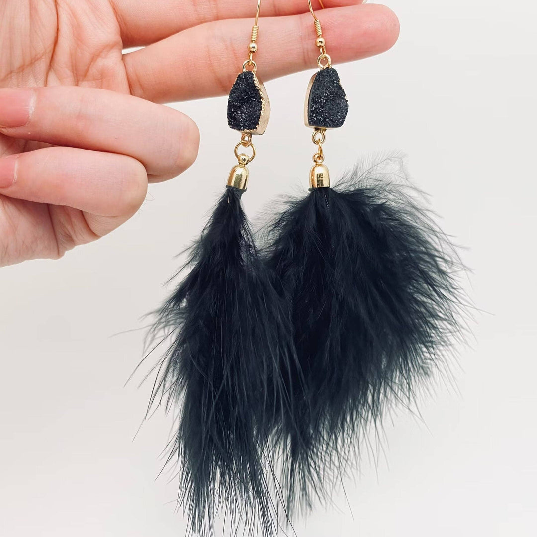 Feather Pendant Earrings