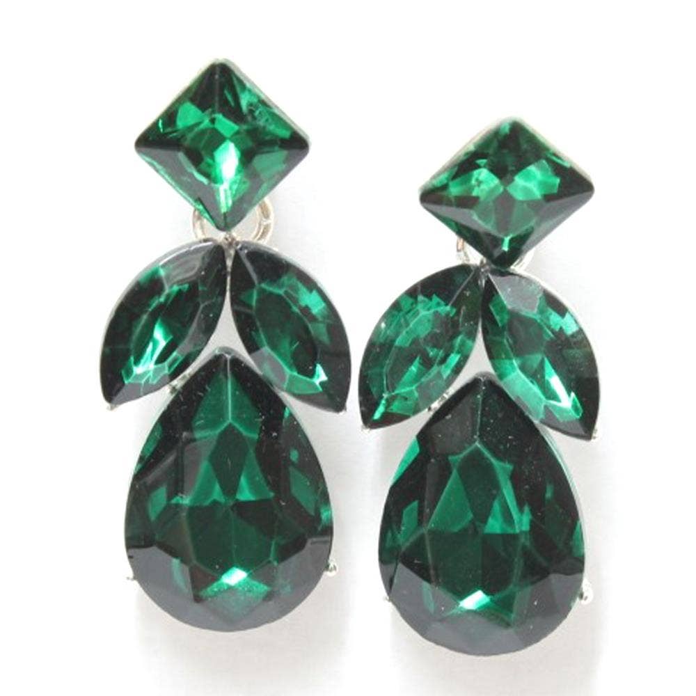 GEMSTONE TEARDROP PARTY EARRING E-6738-EN