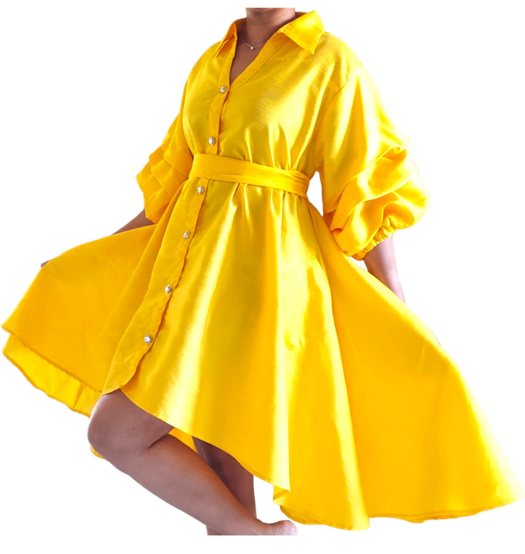 Errama Swing Shirt/Dress- Yellow Gold