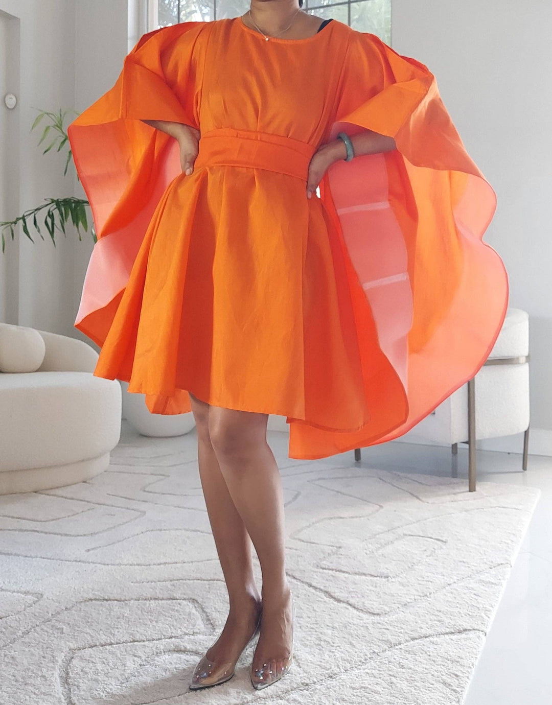 Serwaa Batwing Top/Dress Orange