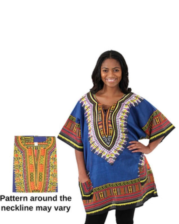 Traditional Print Short-Sleeve Dashiki