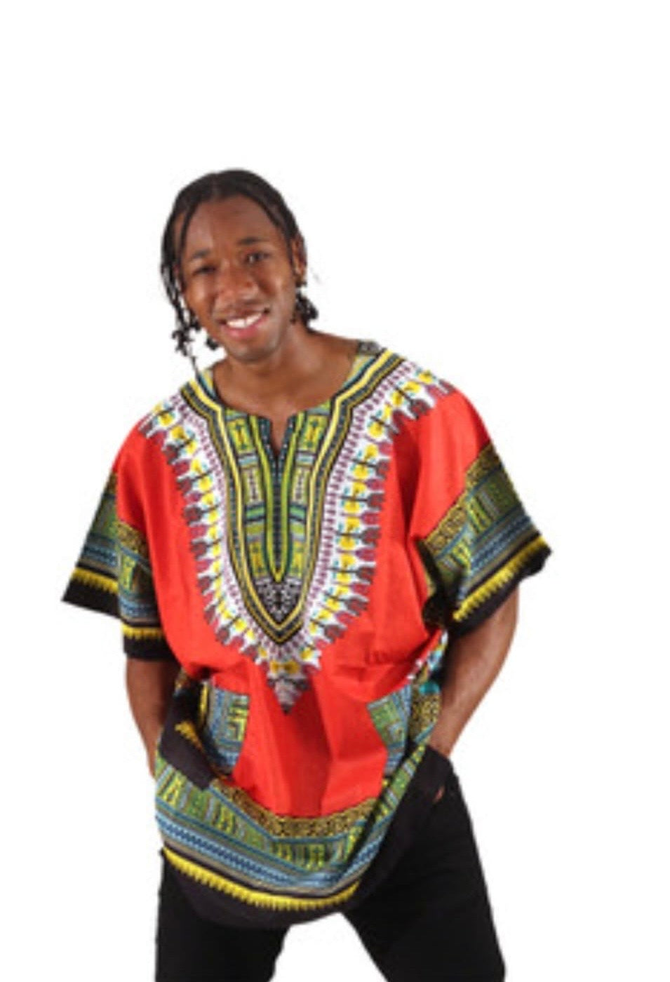 Traditional Print Short-Sleeve Dashiki