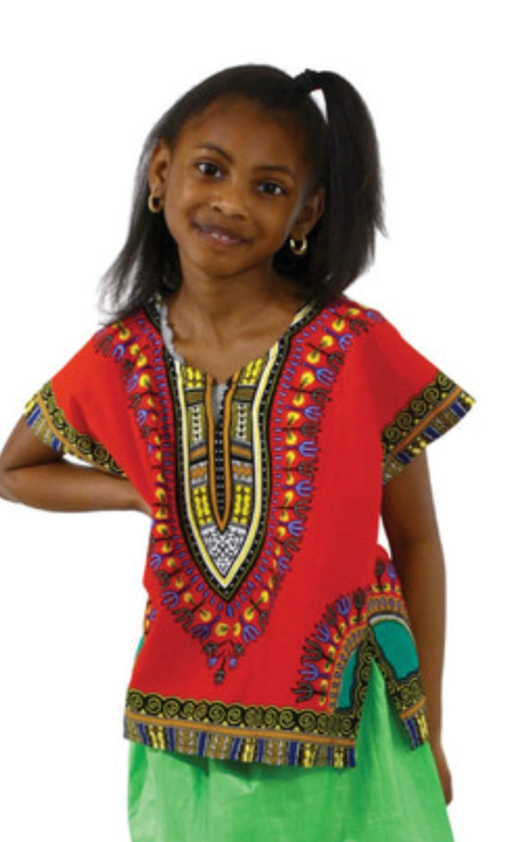 Children’s Traditional Print Short-Sleeve Dashiki