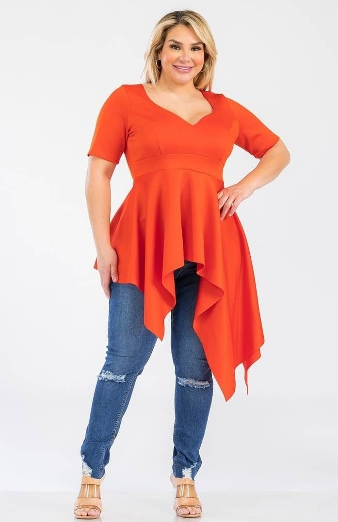 Asymmetrical stretch scuba top