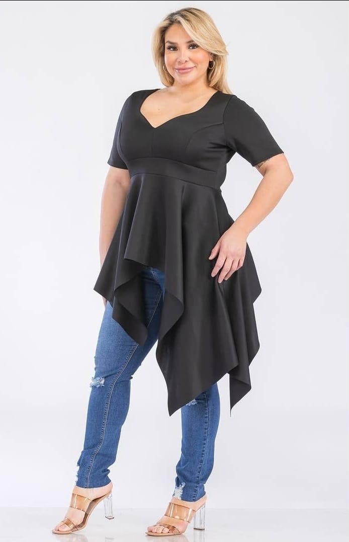 Asymmetrical stretch scuba top