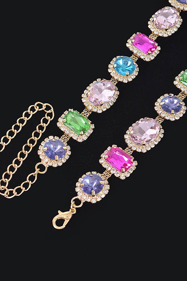 Multi Shape Stone Necklace AMN3387MT