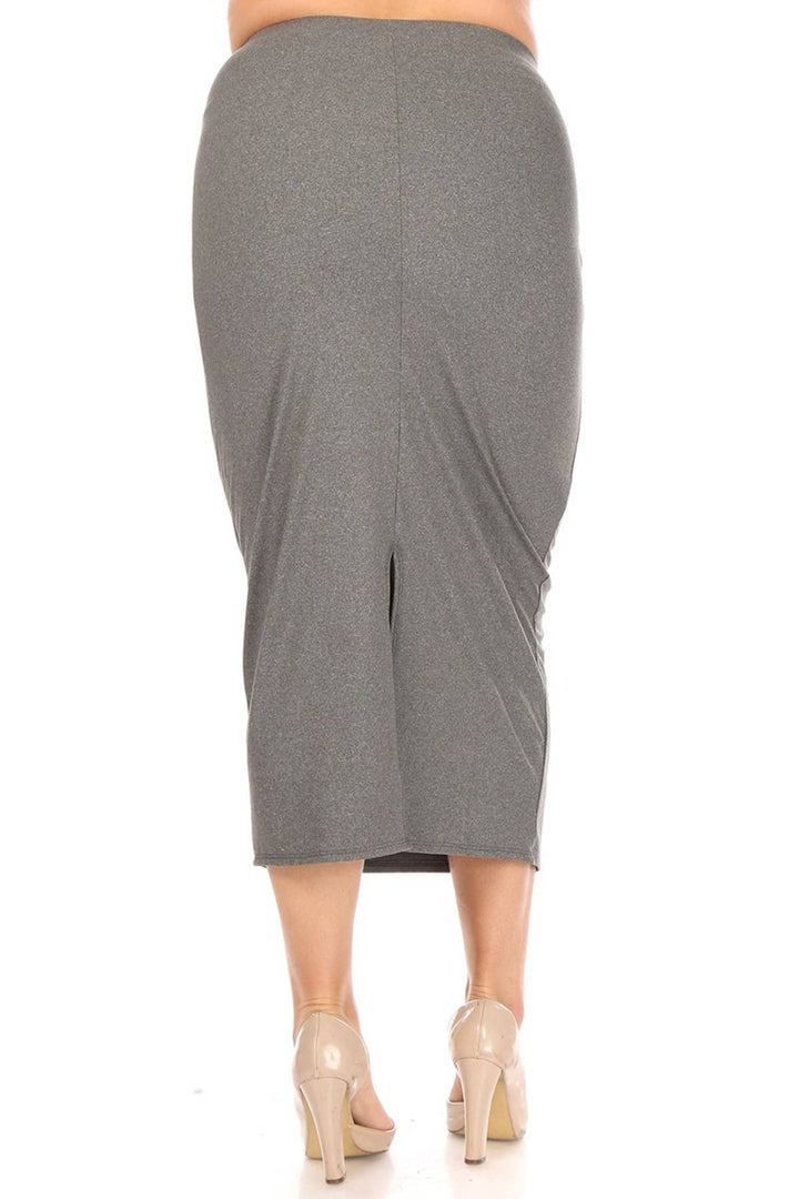 Women's Plus Size Printed Bodycon Pencil Midi Skirt
