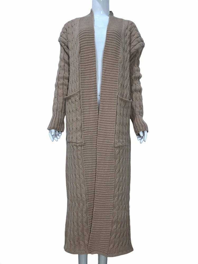 CT037 Cozy Plus Size Long Knit Sweater Coat