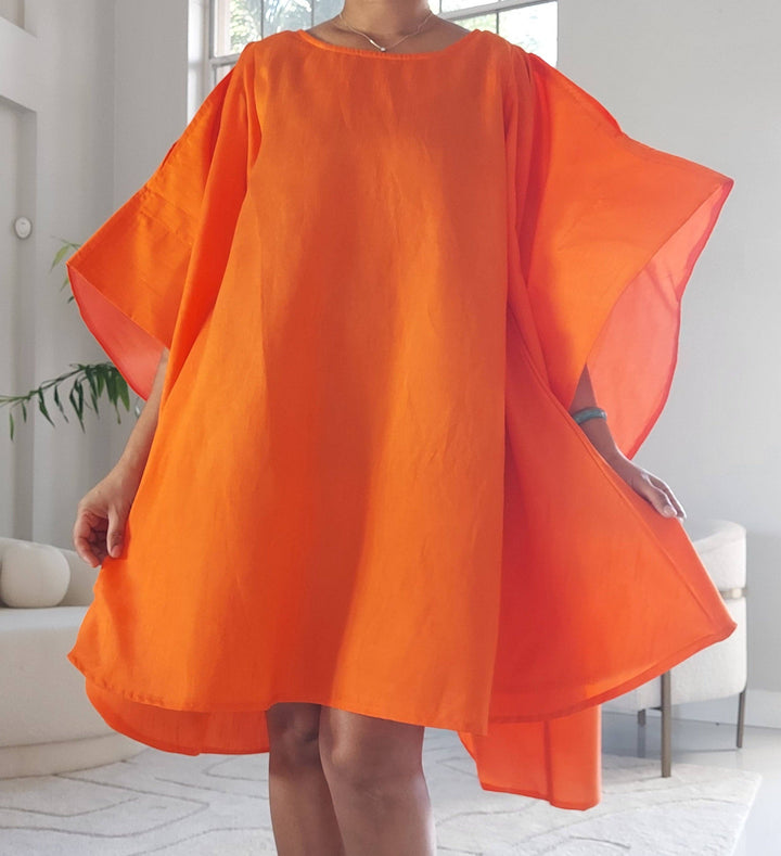 Serwaa Batwing Top/Dress Orange