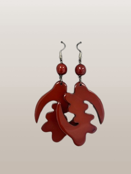 African Symbol Wood Gye Nyame Earrings